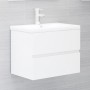 Mobile Lavabo Bianco Lucido 60x38,5x45 cm in Legno Multistrato