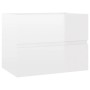 Mobile Lavabo Bianco Lucido 60x38,5x45 cm in Legno Multistrato