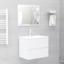 Mobile Lavabo Bianco Lucido 60x38,5x45 cm in Legno Multistrato