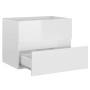 Mobile Lavabo Bianco Lucido 60x38,5x45 cm in Legno Multistrato