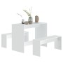 Set da Pranzo 3 pz Bianco in Legno Multistrato