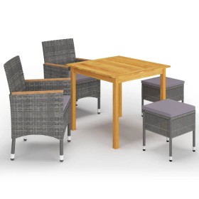 Set Mobili da Pranzo per Giardino 5 pz Grigio