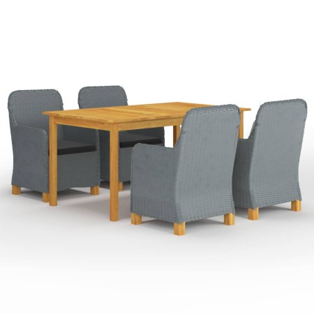 Set Mobili da Pranzo per Giardino 5 pz Grigio Chiaro