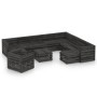 Set Salotto da Giardino 12pz in Legno di Pino Impregnato Grigio