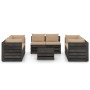 Set Salotto da Giardino con Cuscini 9pz Legno Impregnato Grigio