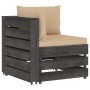 Set Salotto da Giardino con Cuscini 9pz Legno Impregnato Grigio