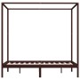 Giroletto a Baldacchino Marrone Scuro Massello Pino 120x200 cm