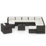 Set Salotto Giardino con Cuscini 12 pz Legno Impregnato Grigio