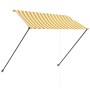 Tenda da Sole Retrattile con LED 250x150 cm Giallo e Bianco