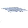 Tenda Automatica con Sensore Vento e LED 450x350 cm Blu Bianca
