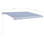 Tenda Automatica con Sensore Vento e LED 450x350 cm Blu Bianca