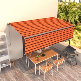 Tenda Sole Retrattile Automatica Parasole 5x3m Arancio Marrone