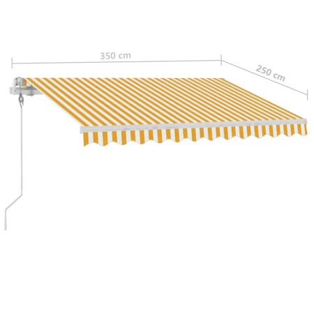 Tenda da Sole Autoportante Automatica 350x250 cm Gialla Bianca