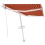 Tenda Automatica Sensore Vento e LED 450x300 cm Arancio Marrone