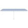 Tenda da Sole Autoportante Automatica 600x300 cm Blu Bianca