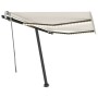 Tenda da Sole Retrattile Manuale con LED 350x250 cm Crema