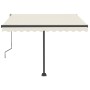 Tenda da Sole Retrattile Manuale con LED 350x250 cm Crema