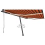 Tenda Automatica Sensore Vento e LED 400x300 cm Arancio Marrone