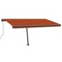 Tenda Automatica Sensore Vento e LED 400x300 cm Arancio Marrone