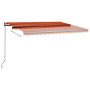 Tenda Automatica Sensore Vento e LED 400x300 cm Arancio Marrone