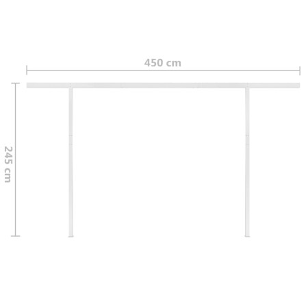 Tenda da Sole Retrattile Manuale con Pali 5x3,5 m Antracite