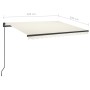 Tenda da Sole Retrattile Manuale con LED 3,5x2,5 m Crema