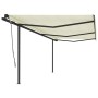 Tenda da Sole Retrattile Automatica con Pali 6x3 m Crema