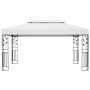 Gazebo con Tetto Doppio e Stringa di Luci LED 3x4 m Bianco