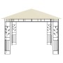 Gazebo con Zanzariera e Luci LED 3x3x2,73 m Crema