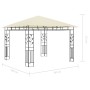 Gazebo con Zanzariera e Luci LED 3x3x2,73 m Crema