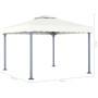 Gazebo con Stringa di Luci LED 300x300 cm Crema in Alluminio