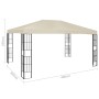 Gazebo con Stringa di Luci LED 3x4 m Crema