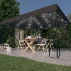 Gazebo con Stringa di Luci LED 3x4 m Antracite