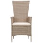 Set Mobili da Pranzo per Giardino 7 pz in Polyrattan Beige