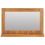 Specchio da Parete con Mensola 60x12x40 cm in Massello di Teak