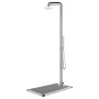 Doccia da Giardino con Base Grigia 230 cm in Acciaio Inox