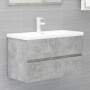 Mobile con Lavabo Integrato Grigio Cemento in Legno Multistrato