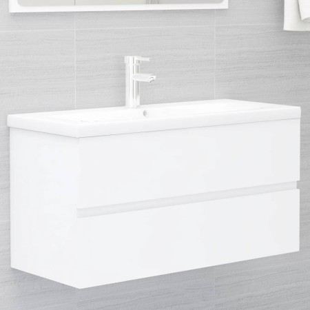 Mobile con Lavabo Integrato Bianco in Legno Multistrato