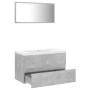 Set Mobili da Bagno Grigio Cemento in Truciolato