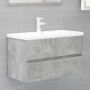 Set Mobili da Bagno Grigio Cemento in Truciolato