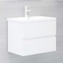 Set Mobili da Bagno Bianco Lucido in Truciolato