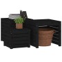 Set Cassette da Giardino 3 pz Nero in Legno Massello di Pino