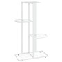 Piedistallo per Piante a 4 Piani 43x22x76 cm in Metallo Bianco