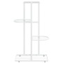 Piedistallo per Piante a 4 Piani 43x22x76 cm in Metallo Bianco
