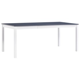 Tavolo da Pranzo Bianco e Grigio 180x90x73 cm in Legno di Pino