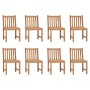 Sedie da Giardino con Cuscini 8 pz in Legno Massello di Teak