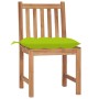 Sedie da Giardino 4 pz con Cuscini in Legno Massello di Teak