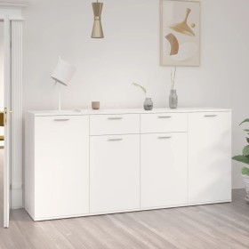 Credenza Bianca 160x36x75 cm in Legno Multistrato