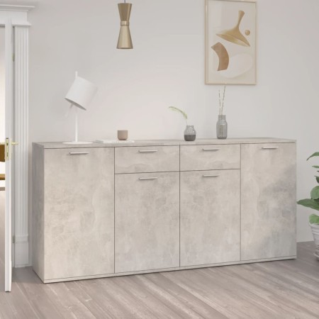 Credenza Grigio Cemento 160x36x75 cm in Legno Multistrato