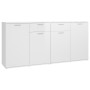 Credenza Bianco Lucido 160x36x75 cm in Legno Multistrato